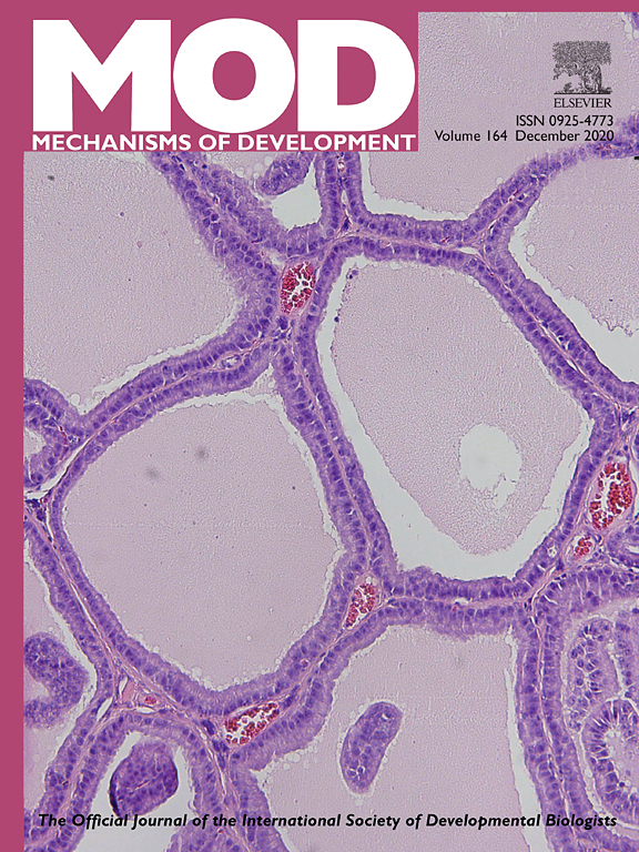 Go to journal home page - Mechanisms of Development